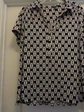 CHAIN LINKS MODERNIST ALFANI WOMAN JERSEY SHIRT BLOUSE 2X